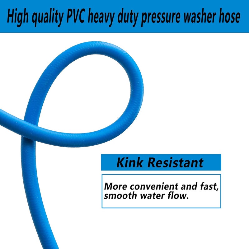 FIXFANS Pressure Washer Hose – 1/4" X 50 FT High Power Washer Extension Hose – Kink & Wear Resistant High Pressure Hose for Replacement – Compatible with M22 Fittings – 3600PSI - Image 4